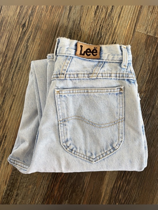 Lee Denim - *FLAWS* Vtg Lee High Waist Tapered Light Wash Denim Jeans 10L Western Yoke 80s